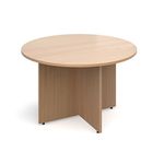 Mr Office Arrow head leg circular meeting table 1200mm, Beech