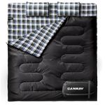 CANWAY Double Sleeping Bag for Adults 2 Person Sleeping Bag with 2 Pillows for Camping Queen Size Sleeping Double Adult Bag Sac De Couchage Two Adulte