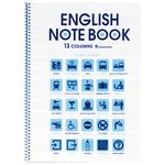 Maruman N513A-02 Notebook, English Calligraphy Ruled, B5, 13 Tiers, Blue, Set of 10