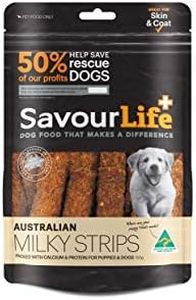 SavourLife Puppy Treats, Milky Strips - Australian Made, High Protein, 150g