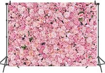 BINQOO 7x5ft Pink Rose Wall Backgro