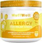 WuffWell Allergy Chews for Dogs - Dog Allergy Relief & Itch Medicine - Allergy Supplements for Dogs Itching/Licking - Aller Immune Bites - Pet Allergy Chews - Allergy & Immune Chews