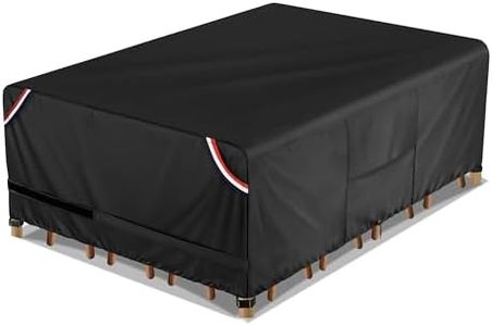 Kylinlucky 600D Heavy Duty Rectangular Table Cover 84 x 84 inches - Waterproof Outdoor Dining Set Protector for Patio Furniture