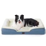 Bedsure Orthopedic Dog Bed for Large Dogs - Calming Dog Sofa Beds Large with Luxurious Short Plush, Big Pet Couch Bed with Removable Washable Cover, Waterproof Lining and Nonskid Bottom, Faded Denim