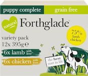 Forthglade Wet Puppy Food Variety Pack (12 x 395g Trays) - Puppies 2-12 Months, Grain Free Dog Food, Lamb with Liver and Chicken With Liver, Complete Hypoallergenic Dog Food for Puppies