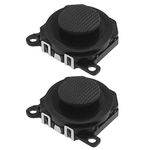 2Pcs 3D Button Analog Joystick Stick Replacement Compatible with PSP 1000 3D Analogue Joystick Control Button Plastic Black