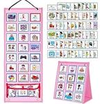 Visual Timetable 96 Pcs Children Daily Routine Chart 2-in-1 Now and Next Board Learning Aid Picture Cards to Support Speech, Autism, Communication in Preschool, Preschool Daily Routine Sheet