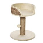 PawHut Cat Tree Cat Scratching Post for Indoor Cats Kitten Play Tower Activity Centre Climbing Stand with Dangling Ball Beige