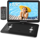 WONNIE 17.9" Portable DVD/CD Player with 15.4" Large Swivel Screen, 1366x768 HD LCD TFT, Built-in 6 Hrs 5000mAH Rechargeable Battery, Resume Play, USB/SD Card/AV in &Out, All Regions, Stereo Sound