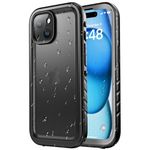 SPORTLINK for iPhone 15 Case Waterproof - Shockproof Heavy Duty Front and Back Cover [Built in Screen/Camera Protector] 360 Full Body Protective [Dustproof][IP68 Underwater] Military Bumper-6.1" Black