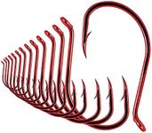 Octopus-Hook-Fishing-Beak-Circle-Hooks-Freshwater-Red-Black-100-50 Pack (1-Red, Size:2 50-Pack)