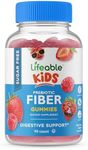 Lifeable Sugar Free Prebiotic Kids Fiber Gummies | 4g Fiber for Kids | Great Tasting Vegetarian Fiber Supplements for Kids | for Digestive Health | Fiber Gummies for Kids | 90 Probiotics Gummies