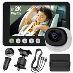 bonoch 2K Baby Car Camera USB C with Full Crystal Night Vision, 5 Inch Baby Car Monitor for Back Seat Rear Facing, Easy Setup, 4X Zoom, Brightness Adjustment, USB Powered Plug and Play, Air Vent Mount