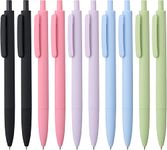 LINFANC Black Gel Pens Fine Point Smooth Writing Pens Bulk, Soft Touch Cute Pens Aesthetic School Supplies, 0.5mm Black Ink Pens for Journaling, Cute Office Supplies for Women Man 10-Count (LF6051)