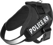 Chullbull Pet Products Dog K9 Police Dog Buckle Harness Vest Belt With Adjustable Hook, Loop Straps And Handle. Soft Padded Easy Control Chest Neck Belt (Medium, Black)