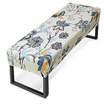 Zooody Bench Cover Stretch Bench Covers for Dining Room Anti-Dust Removable Bench Slipcover Washable Bench Seat Protector Cover for Living Room, Bedroom, Kitchen (Floral Spring)