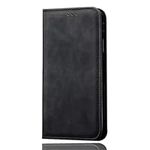 SEAHAI Case for Xiaomi Redmi Note 12 4G Leather PU Wallet Folio Stand Case, Ultra-thin Shockproof Cover Kickstand with Credit Card Slots TPU Shell Magnetic Close - Black