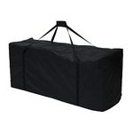 Patio Cushions Cover Storage Bag Waterproof Outdoor Heavy Duty 210D Oxford Cloth Patio Protective with Handle and Zipper Dustproof UV Protection (Black, L: 68x20x30 Inch)