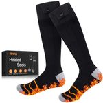 Heated Socks, Heated Socks for Men Women Rechargeable Washable, Up to 8 Hours Battery Electric Socks with 4 Heating Levels for Hunting, Camping, Hiking, Walking, Fishing, Cycling (Black)