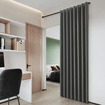 bluCOASTLINE Room Divider Curtain Privacy Curtains Blackout Bedroom Curtain Living Room Darkening Curtain Sliding Door Curtains Backdrop Curtain, 10ft W x 9ft L, Dark Grey, 1 Panel