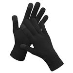 Migliore Wear Eczema Gloves for Adults, Touchscreen Black Cotton Gloves Men Women, Moisturising Gloves Large Cotton Gloves for Dry Hands, Night, Work