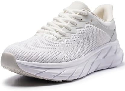 Harvest Land Women's Running Shoes Tennis Walking Sneakers Gym Non Slip Lightweight Jogging Sports Workout Fitness Shoes White US9