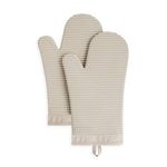 KITCHENAID Ribbed Soft Silicone Oven Mitt 2-Pack Set, Milkshake Tan, 7.5"x13"