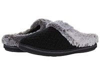 Skechers Women's Cozy Campfire Home Essential Slipper, Black Sweater Knit/Faux Fur, 7 UK