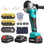 Cordless Angle Grinder 115mm, 21V Power Angle Grinder Tools with 1PCS 4.0Ah Battery,9000RPM Brushless Motor Metal Grinder, 4-1/2'' Cordless Grinder Cutting Wheels, Flap Disc for Cutting, Grinding