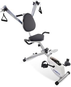 Stamina Exercise Bike and Strength System, White/Blue- Smart Workout App, No Subscription Required