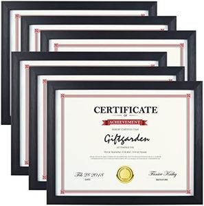 Giftgarden 8.5x11 Picture Frames Diploma Certificate Document Award 8.5 x 11 Frame Black, Wall or Tabletop, Set of 6