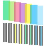 Kioiner 16 Pcs Guided Reading Strips, 2 Sizes Colored Overlay Highlight Bookmarks, Colorful Highlight Strips Help with Dyslexia for Crystal Children Teacher Dyslexia People Adults Reading Beginner (B)