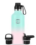 IRON °FLASK Sports Water Bottle - 945 ml, 3 Lids (Spout Lid), Vacuum Insulated Stainless Steel, Hot Cold, Double Walled, Thermo Mug, Standard Metal Canteen (Bubble Gum)