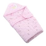 HONEY BOO Cotton Presents New Born Baby Odddna Wrapper Cum Blanket Unisex Sleeping Bag Cum Nest Bag/Snuggle Pod Baby Wrap Swaddle Baby Blue Pack of 1 Full Pink, Lightweight