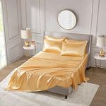 Premier Comfort SHET20-176 Satin 6 Piece Sheet Set, Queen, Gold