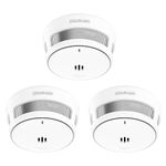 Smoke Alarm, 10 Years Battery, Smoke Alarms for Home, Fire Alarms for Home, Big Test/Silence Button Smoke Alarms, Conforms EN14604, UKCA (3 Pcs)