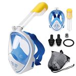 Olpad l Diving Mask, 180°, Full Face Mask, Snorkel Set, Diving Goggles, Anti-Fog and Anti-Leak, Easybreath Subea with Camera Holder, Swimming and Diving, Adults and Children (Blue L/XL)