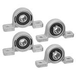 Saiper 4pcs KP08 Pillow Block Mounted Ball Bearing (Diameter 8mm Bore) Zinc Alloy Pillow Block Bearing