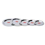 Sumeet Stainless Steel Heavy Gauge Ciba/Lids/Tope/Cheeba Cover Set of 5 Pcs (12.3cm, 13.8cm, 15.5cm, 16.7cm, 18.5cm), Silver