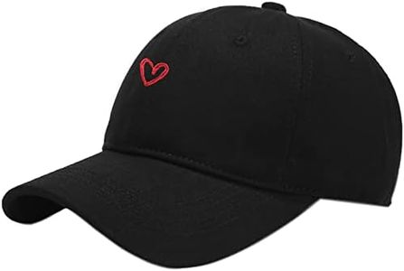 XYIYI Gorra de béisbol clásica de algodón ajustable para papá, gorra lisa sin construir, Negro (Heart Black), talla única