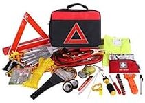 Thrive Roadside Emergency Car Kit - Car Safety Accessories and Tool Kit with Jumper Cables and Mini First Aid Kit - Car Emergency Kit for Women and Men