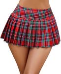 Avidlove Skirts for Women Y2k Mini Skirt Casual Pleated Short Skirts Pleated Cheer Skirt Red Plaid