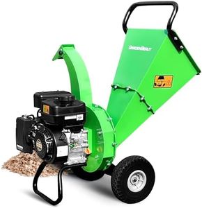 GARDENBEAUT S3 Wood Chipper Shredder, 7HP 212cc Gas Powered Heavy Duty, 3" Max Wood Diameter Capacity, 15: 1 Reduction Ratio, Easy Assembly, 1-Year Warranty After Product Registration