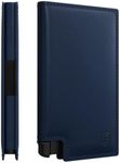 Ekster Parliament Leather Wallet for Men | LWG-Certified Minimalist Wallets with RFID Blocking Layer | Slim & Modern Aluminum Wallet with Push Button for Quick Card Access (Navy)