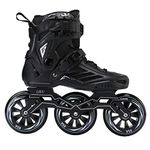 LIKU Black 3WD 110 Inline Skate,3 Wheels Racing Skate Unisex (Men 7,Women 8, Black)