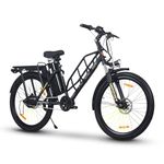 Motovolt HUM Electric Cycle - Standard | 45 Km Range | 250W 36V BLDC Motor | Removable Battery - 6Ah Lithium-ion | 120 Kg Load Capacity | Dual Suspension | 26” Tyres | Black