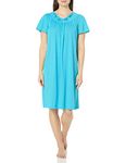 Shadowline Women's Plus-Size Petals 40 Inch Short Flutter Sleeve Waltz Gown, Turquoise, Medium