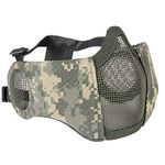 Aoutacc Airsoft Mesh Mask, Half Face Mesh Masks with Ear Protection for CS/Hunting/Paintball/Shooting