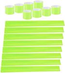 HEQUSigns 20 Pcs Reflector Snap Bands Fluorescent Slap Armbands Reflector Strips High Visibility Slap Safety Bands for Children Adults Boys and Girls When Cycling Running Jogging