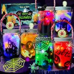 6PCS Halloween Lantern Craft Kit, Halloween Craft for Kids Age 6-8,8-12, DIY Halloween Decorations Art Project, Creative Activities for Halloween Party, Halloween Toys for Basket Stuffers Gifts